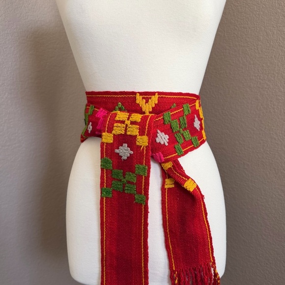 Bohemian Vintage Handwoven Embroidered Textile Sash / Belt
3.25”x85” main image 8